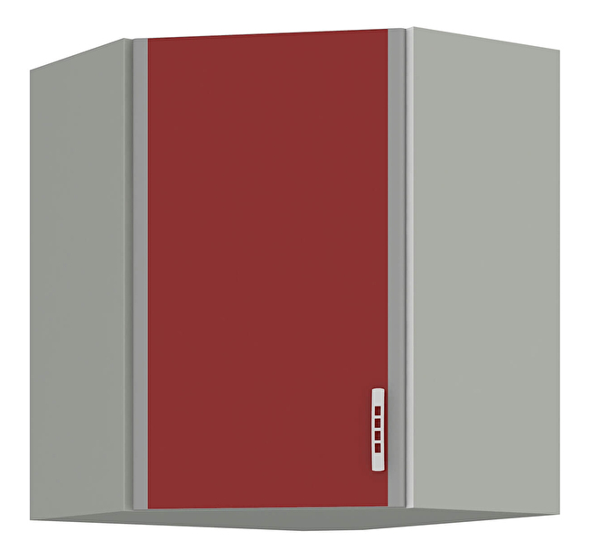 Rohová horní kuchyňská skříňka Elissa 58 x 58 GN 72 1F (šedá platinová)