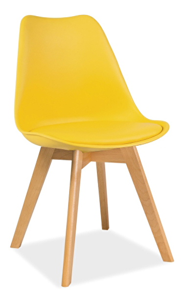 Jídelní židle Kim (žlutá + buk)