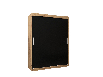 Šatní skříň 150 cm Toki (Dub artisan + Černá matná)