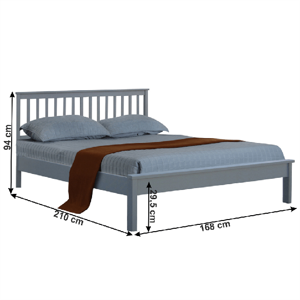 Manželská postel 160 cm Many (s roštem)