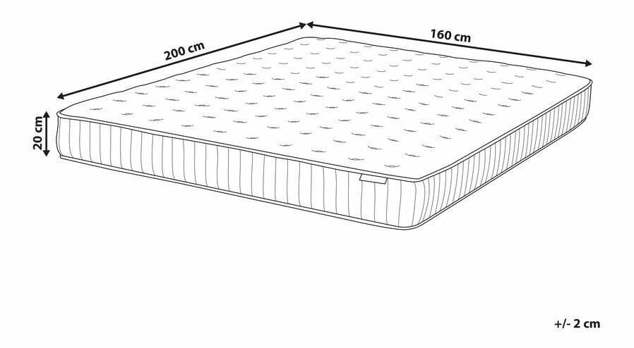Taštičková matrace 160x200 cm DARAM (středně tvrdá)