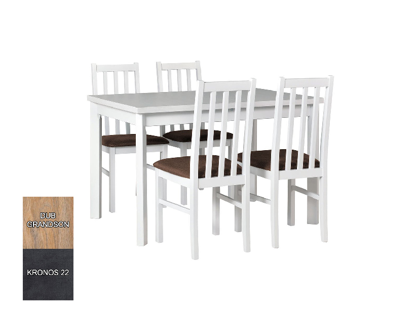 Rozkladací stůl se 4 židlemi AL24 (dub grandson + kronos 22) *výprodej
