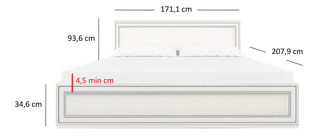 Manželská postel 160 cm Terina (woodline krém) (s roštem)