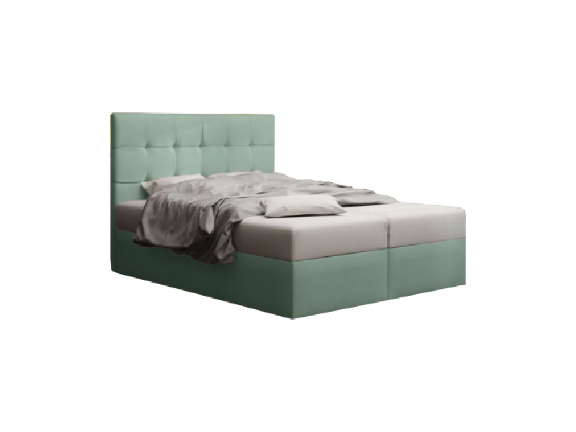 Manželská postel Boxspring 160 cm Duel 2 (mátová) (s matrací a úložným prostorem)