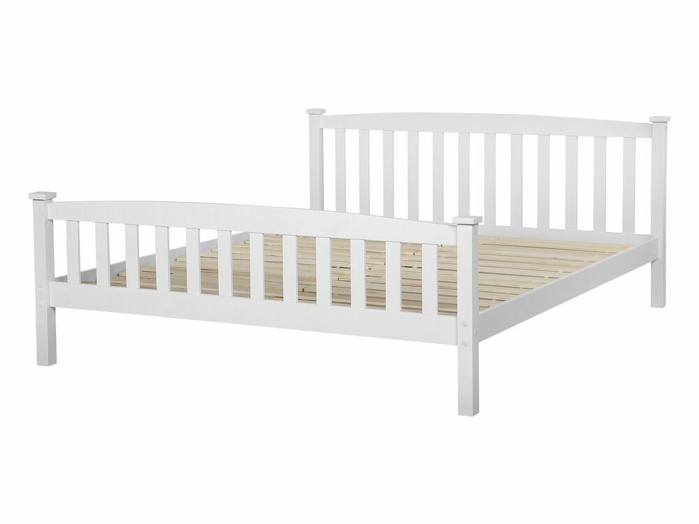 Manželská postel 140 cm GERNE (s roštem) (bílá)