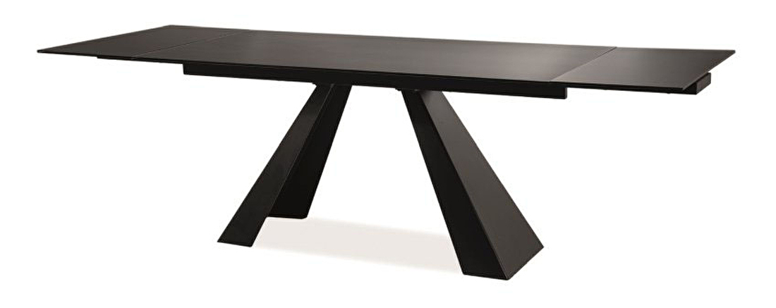 Rozkládací jídelní stůl 160-240 cm Shelia (černá + černá) (pro 8 a více osob)