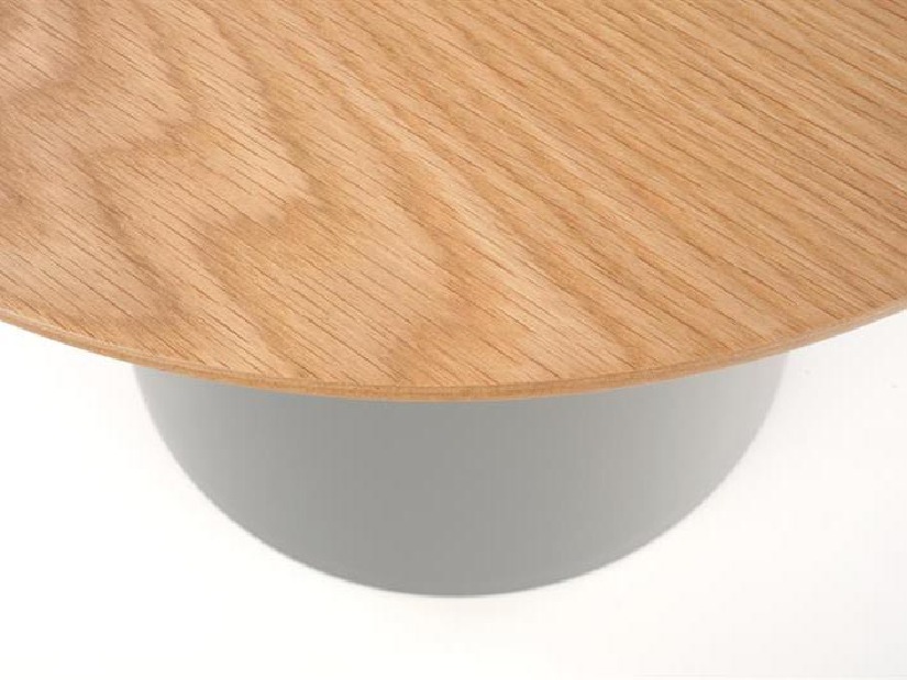 Konferenční stolek Argelia (přirodně dřevo + šedá)