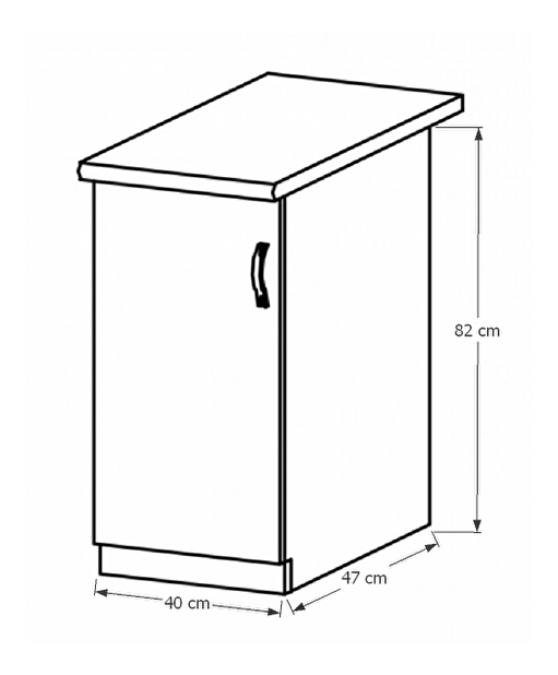 Dolní kuchyňská skříňka D40 Provense (bílá + sosna andersen) (L) *výprodej