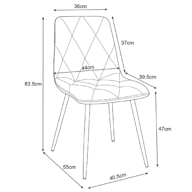 Jídelní židle Saskia (šedá)