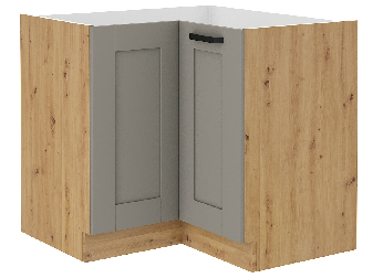 Rohová dolní kuchyňská skříňka Lucid 89 x 89 DN 1F BB (dub artisan + claygrey)