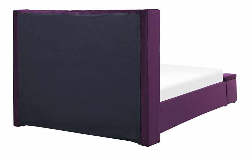 Manželská postel 140 cm NAIROBI (textil) (fialová) (s roštem)