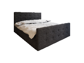 Manželská posteľ  Boxspring 160 cm Milagros 1 (čierna) (s matracom a úložným priestorom)
