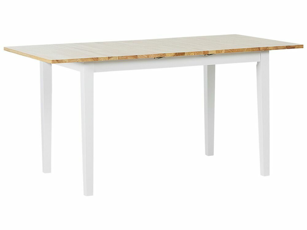 Jídelní stůl HOWTON (světlé dřevo + bílá) (pro 4 až 6 osob)