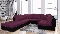 Rohová sedací souprava U Deron  (s taburetem) (P) (fialová + černá)