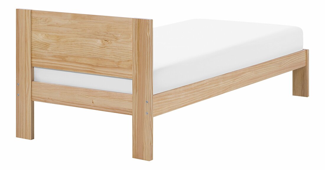 Jednolůžková postel 90 cm NANTERRE (s roštem) (světlé dřevo)