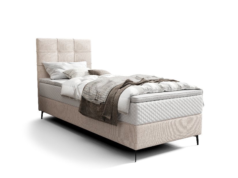Jednolůžková postel 80 cm Infernus Bonell (béžová) (s roštem, bez úl. prostoru)