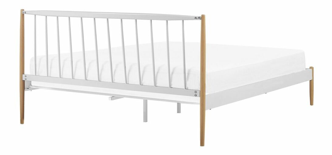 Manželská postel 180 cm MARES (bílá) (s roštem)