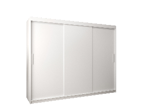 Šatní skříň 250 cm Toki (Bílá matná + Bílá matná)