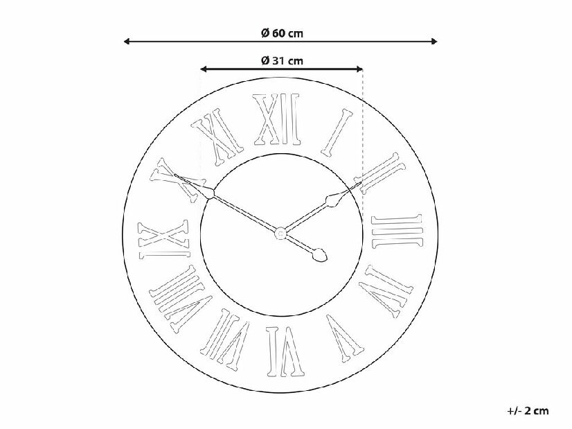 Nástěnné hodiny ø 60 cm Cubio (tmavé dřevo)