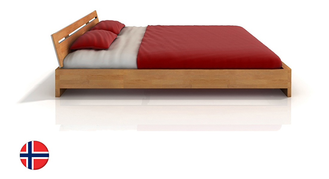 Manželská postel 160 cm Naturlig Bokeskogen (buk) (s roštem)