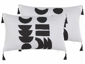 Set 2 dekorativních polštářů 45 x 45 cm Liri (bílá + černá)