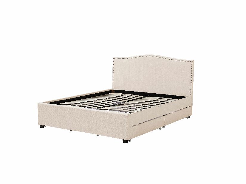 Manželská postel 160 cm MONTHY (s roštem a úl. prostorem) (béžová) *výprodej