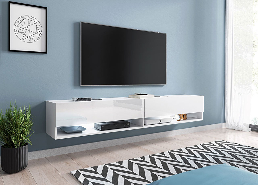 TV stolek/skříňka Adenik 180 (s osvětlením LED RGB barevné) (dub wotan) * výprodej