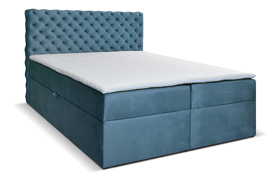 Manželská postel Boxspring 200 cm Orimis (modrá)
