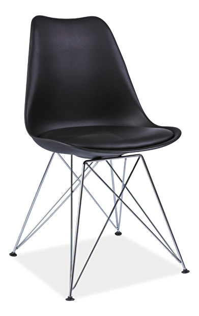 Jídelní židle Tennie (černá + chróm)