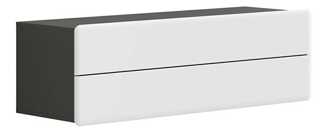 TV stolek/skříňka BRW Possi Light RTV2S 4/13 (šedý wolfram + lesk bílý)