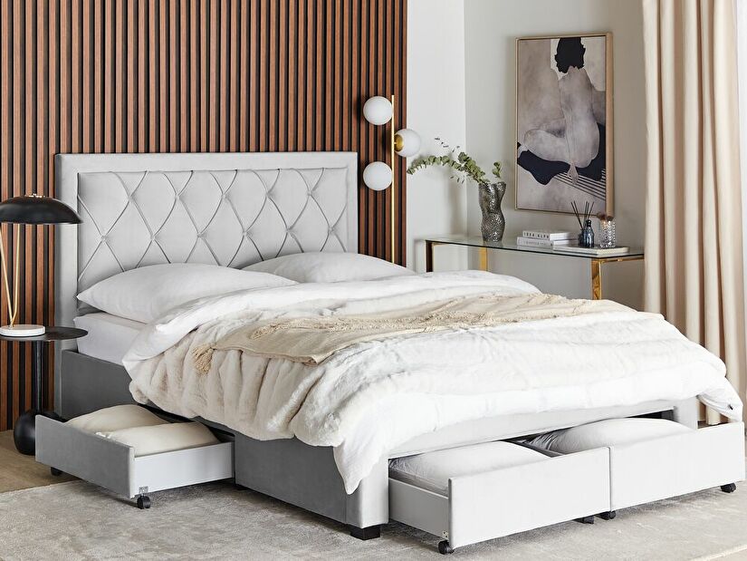 Manželská postel 160 cm Levi (šedá)