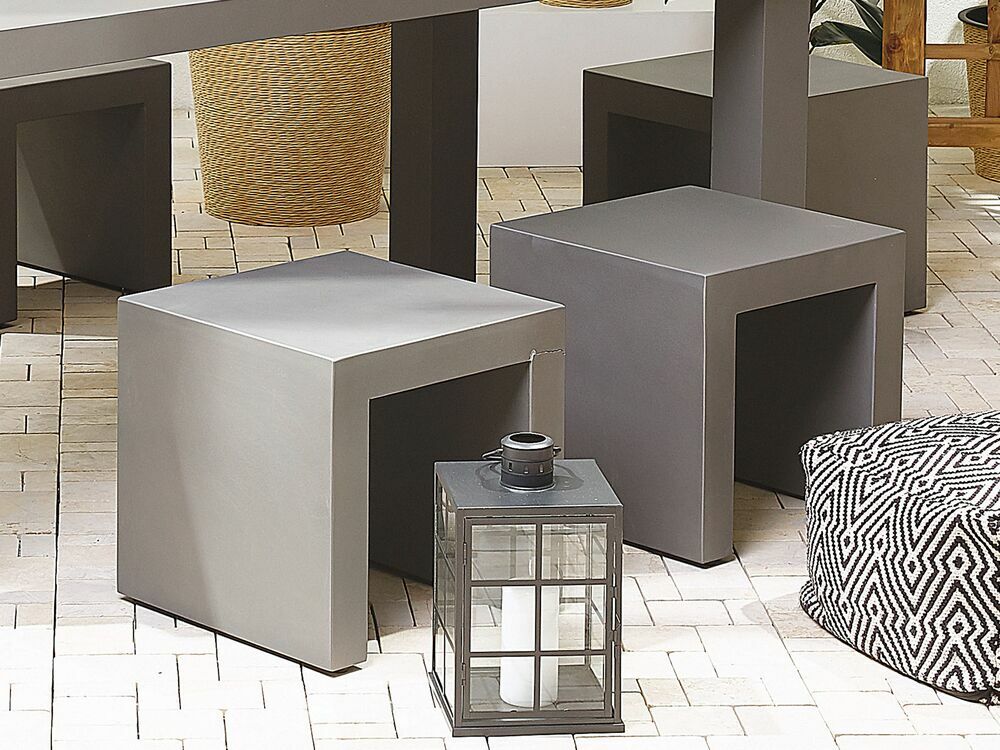Set 2 ks. zahradních židlí TONUTO (beton) (šedá)
