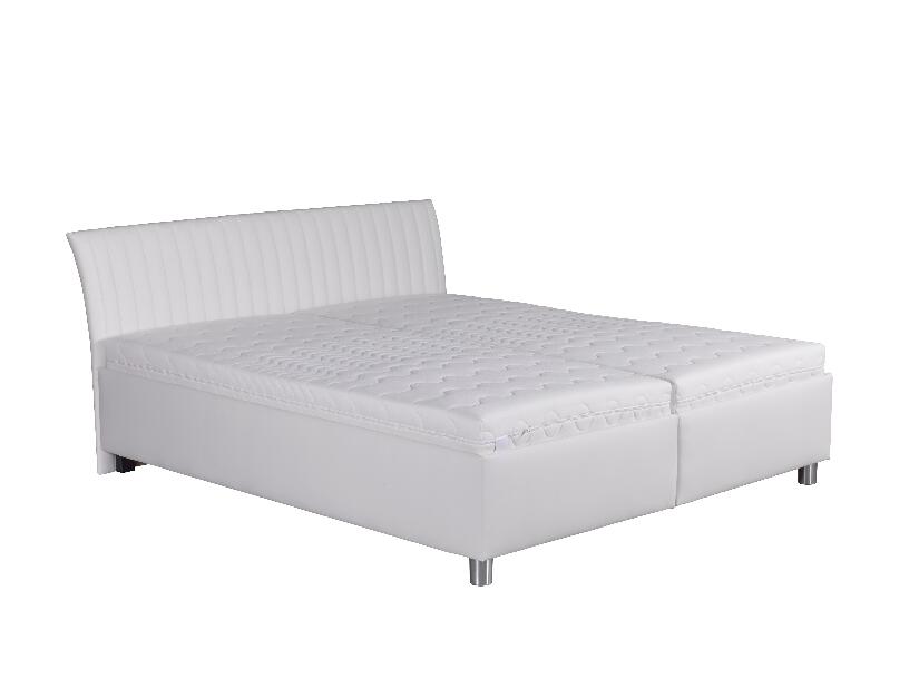 Manželská postel 160 cm Blanár Vinco (bílá + vzor Gary 8) (s roštem a matrací Nelly)