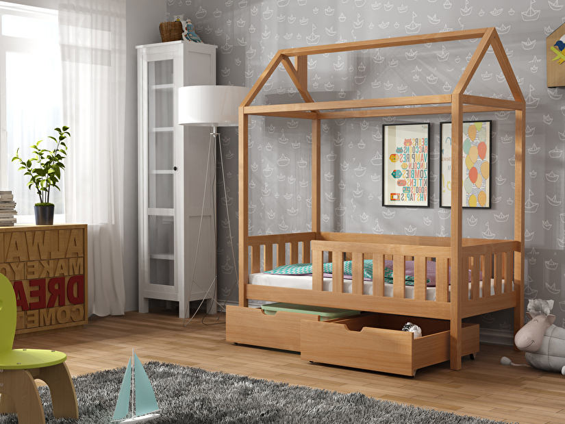 Dětská postel 70 cm Donna (s roštem a úl. prostorem) (buk) *výprodej