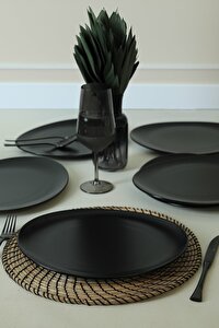 Sada mělkých talířů (6 ks.) Plates (černý mat)
