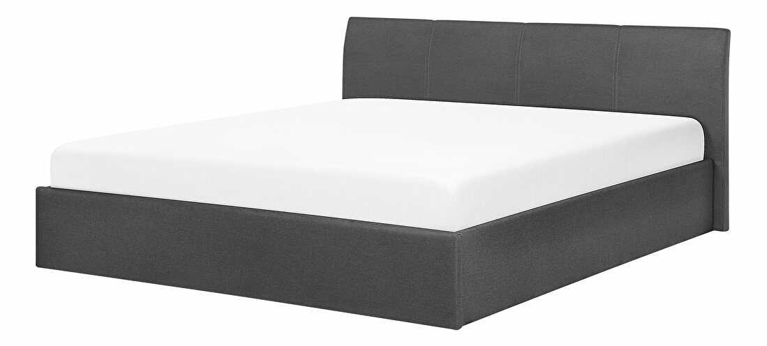 Manželská postel 180 cm ORBIT (s roštem a úl. prostorem) (šedá)