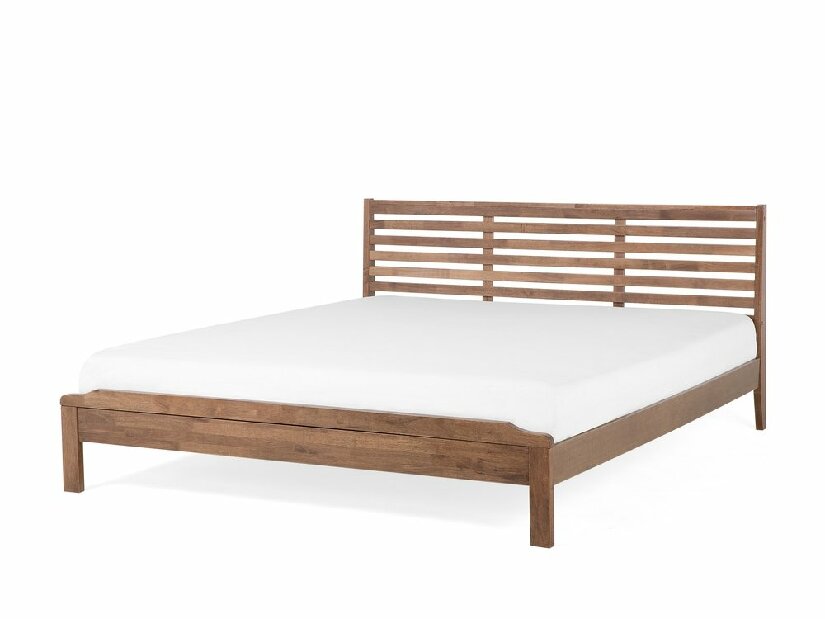 Manželská postel 180 cm CAROC (s roštem) (tmavé dřevo)