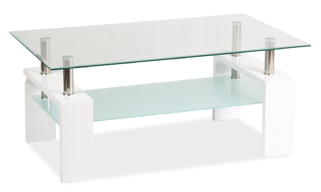 Konferenční stolek Lugar Basic (lesk vysoký bílý)