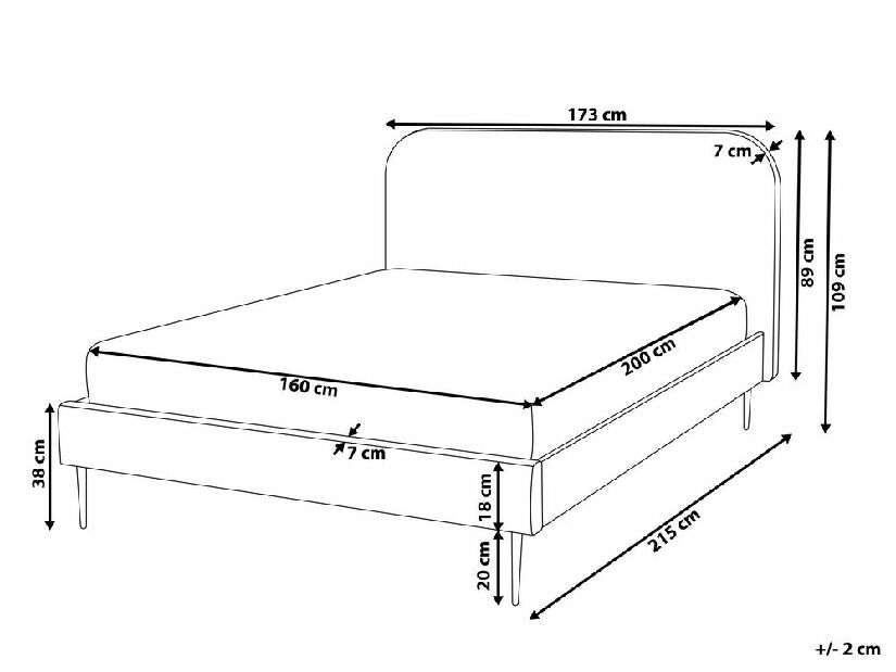 Manželská postel 160 cm Faris (béžová) (s roštem)