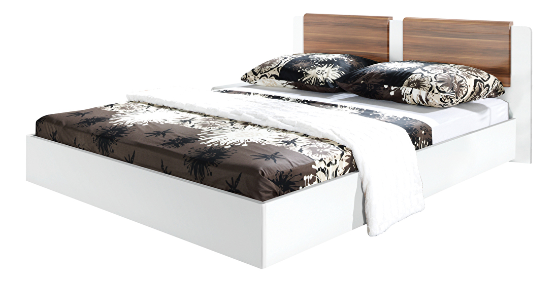 Manželská postel 160 cm Montana MT 31 bílá+švestka