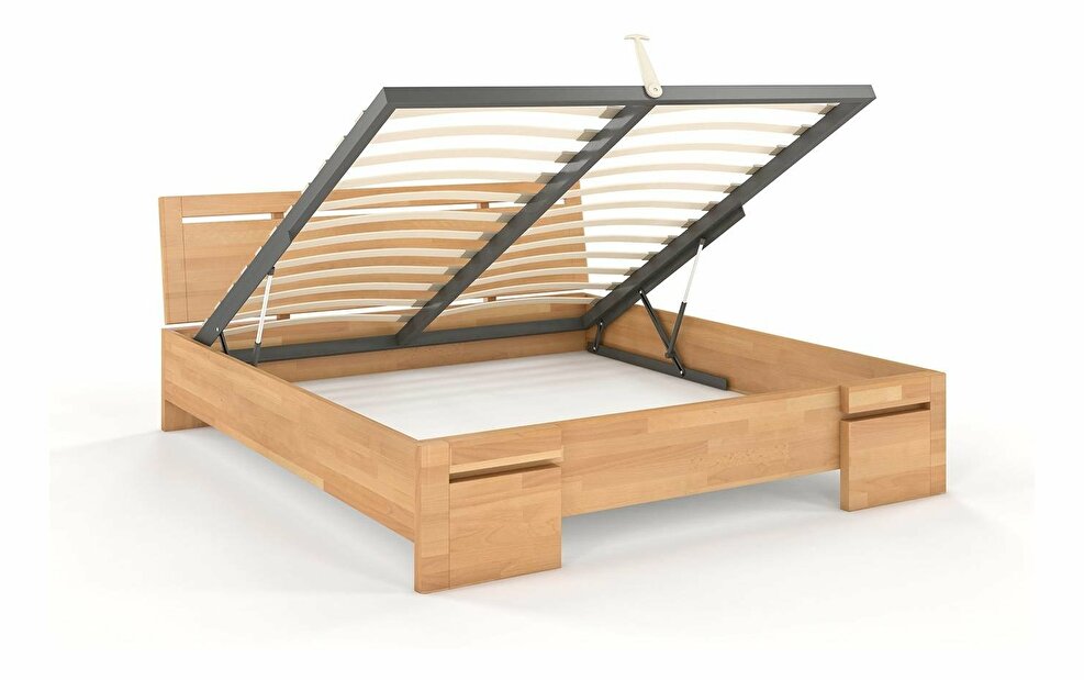 Manželská postel 160 cm Naturlig Bokeskogen High BC (buk)