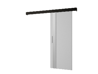 Posuvné dveře 90 cm Sharlene VI (bílá matná + černá matná + stříbrná)