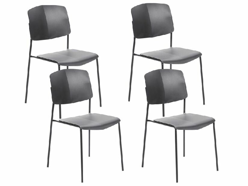 Set 4 ks jídelních židlí Augustino (černá)