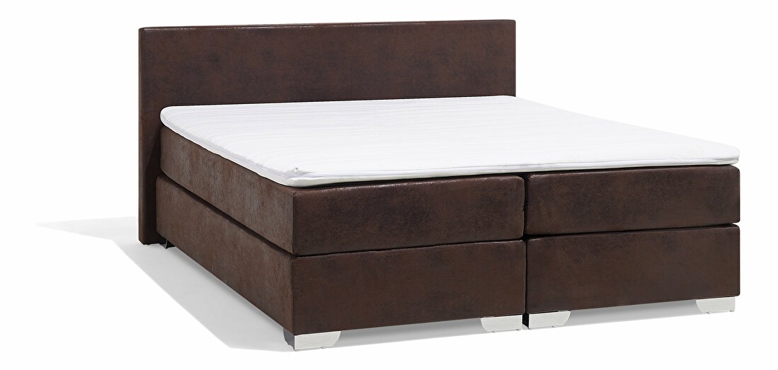 Manželská postel Boxspring 160 cm PREMIER (s matracemi) (hnědá)