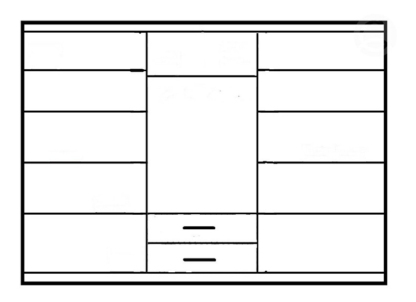 Šatní skříň Idea III (250) (bílá) 