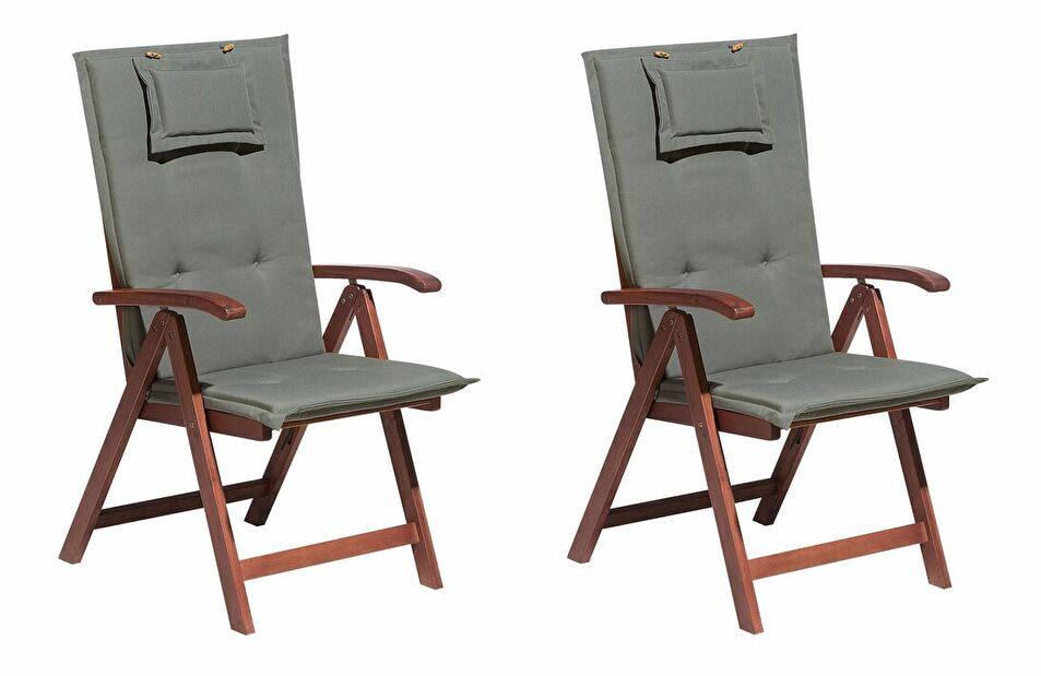 Set 2 ks. zahradních židlí TRATORIA (tmavě červená + šedá)