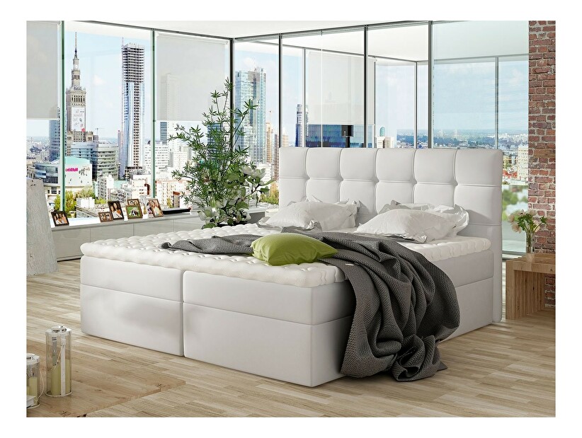 Kontinentálni postel 180 cm Hannah (bílá) *výprodej