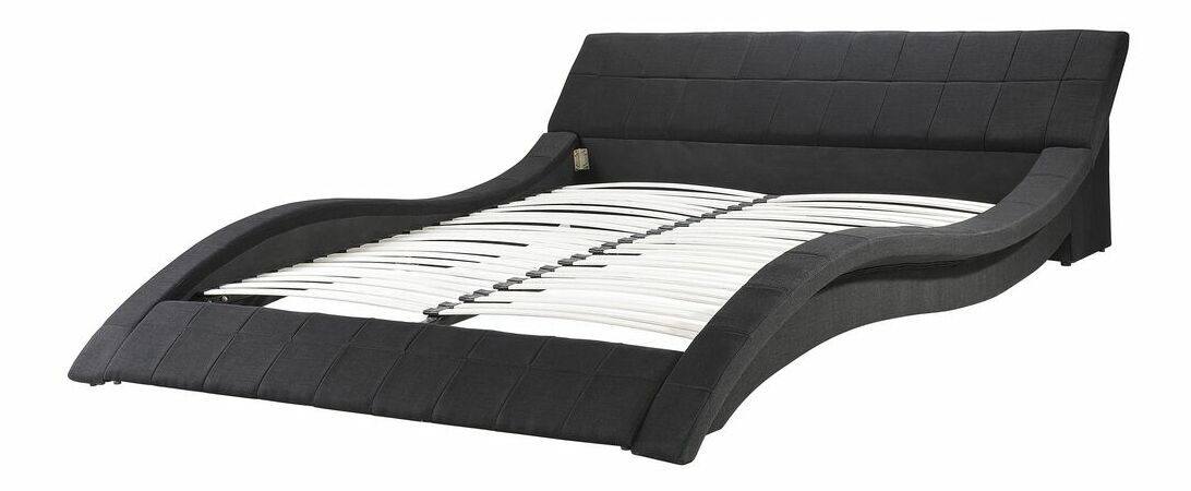 Manželská postel 180 cm VICHA (s roštem) (černá)