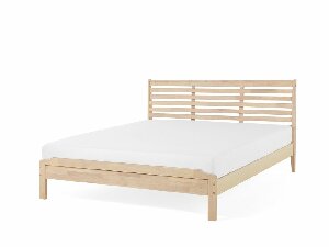 Manželská postel 160 cm CAROC (s roštem) (světlé dřevo)