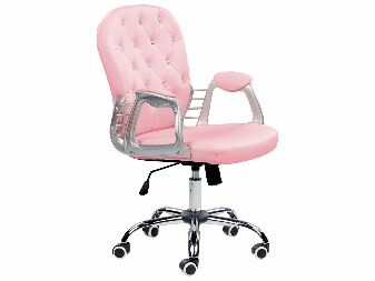 Kancelářská židle Princie (růžová ekokůže)